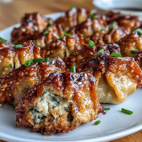 Crispy, golden smashed gyozas with a savory pork filling and napa cabbage, ready to dip in tangy soy-vinegar sauce.  