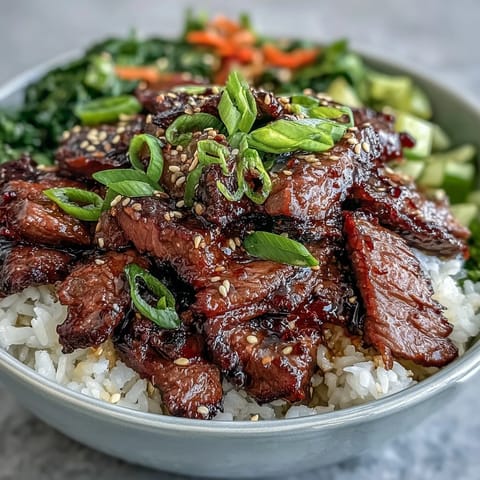 Homemade Teriyaki Beef Bowl with tender beef and crisp broccoli served over white rice.