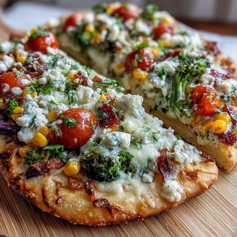 St Patricks Rainbow Veggie Flatbread