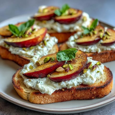 Honey Peach Burrata Toast