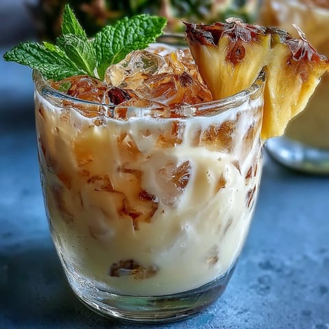 Refreshing pineapple coconut agua fresca with vibrant tropical fruit and creamy coconut milk, perfect for summer sipping.