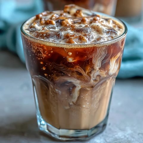 Iced Brown Sugar Oat Milk Shaken Espresso, a cool, sweet coffeehouse drink.