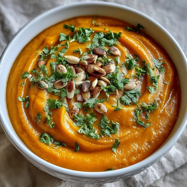 Carrot Ginger Soup served in a rustic bowl, paired with crusty bread for a comforting lunch.