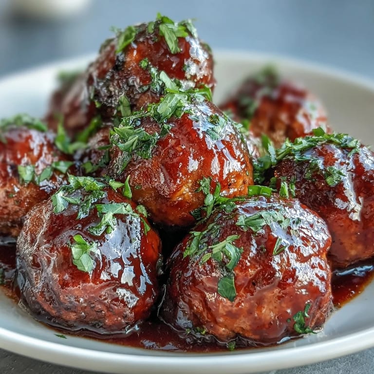 A platter of Grape Jelly and Chili Sauce Meatballs served hot with toothpicks, perfect for party appetizers. 