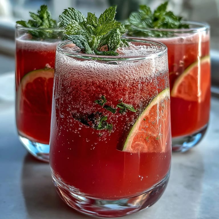 Refreshing watermelon lime sparkling punch garnished with mint leaves and lime wheels, perfect for spring parties.