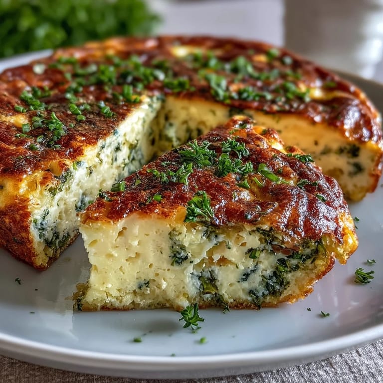 Spring Brunch Frittata with Asparagus and Goat Cheese: A savory Italian-style frittata featuring vibrant green asparagus, tangy goat cheese, and chives, baked until perfectly set and golden.