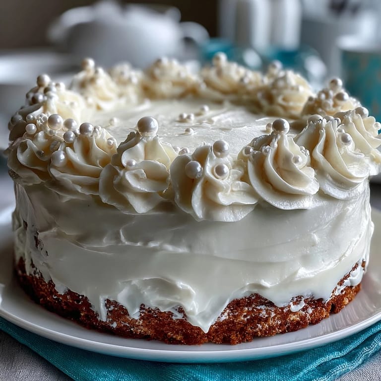 Moist vanilla sheet cake covered in pearl fondant, adorned with edible pearls for a stunning First Communion dessert.