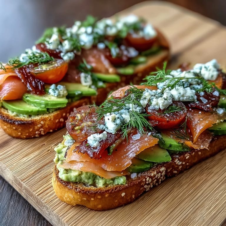 A customizable avocado toast platter featuring smoked salmon, sliced cucumbers, and vibrant cherry tomatoes for a fresh spring meal.