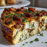 Spring Brunch Frittata with Asparagus and Goat Cheese: A golden, fluffy baked egg dish loaded with tender asparagus, creamy goat cheese, and fresh herbs, perfect for a light spring meal.