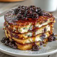 Blueberry Pancake Casserole Baked in the Oven with golden edges and juicy berries.