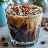 Frothy homemade Brown Sugar Oat Milk Shaken Espresso, perfect over ice.