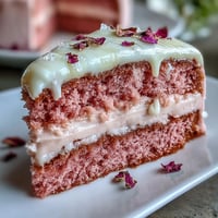 A delicate Bridal Shower Rosé Velvet Cake with a stunning gold drip.